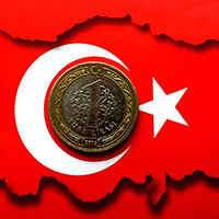 Turkey flag lira