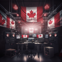zeusjam canadian flag and broadcast media in a photoreal style 9f7c8fea 62ff 41da 9eb2 1a21a2c12448