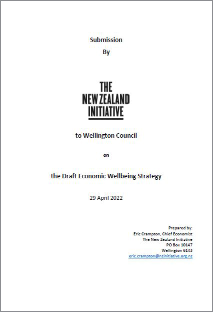 Cover submission on Wellington Council draft economic wellbeing strategy