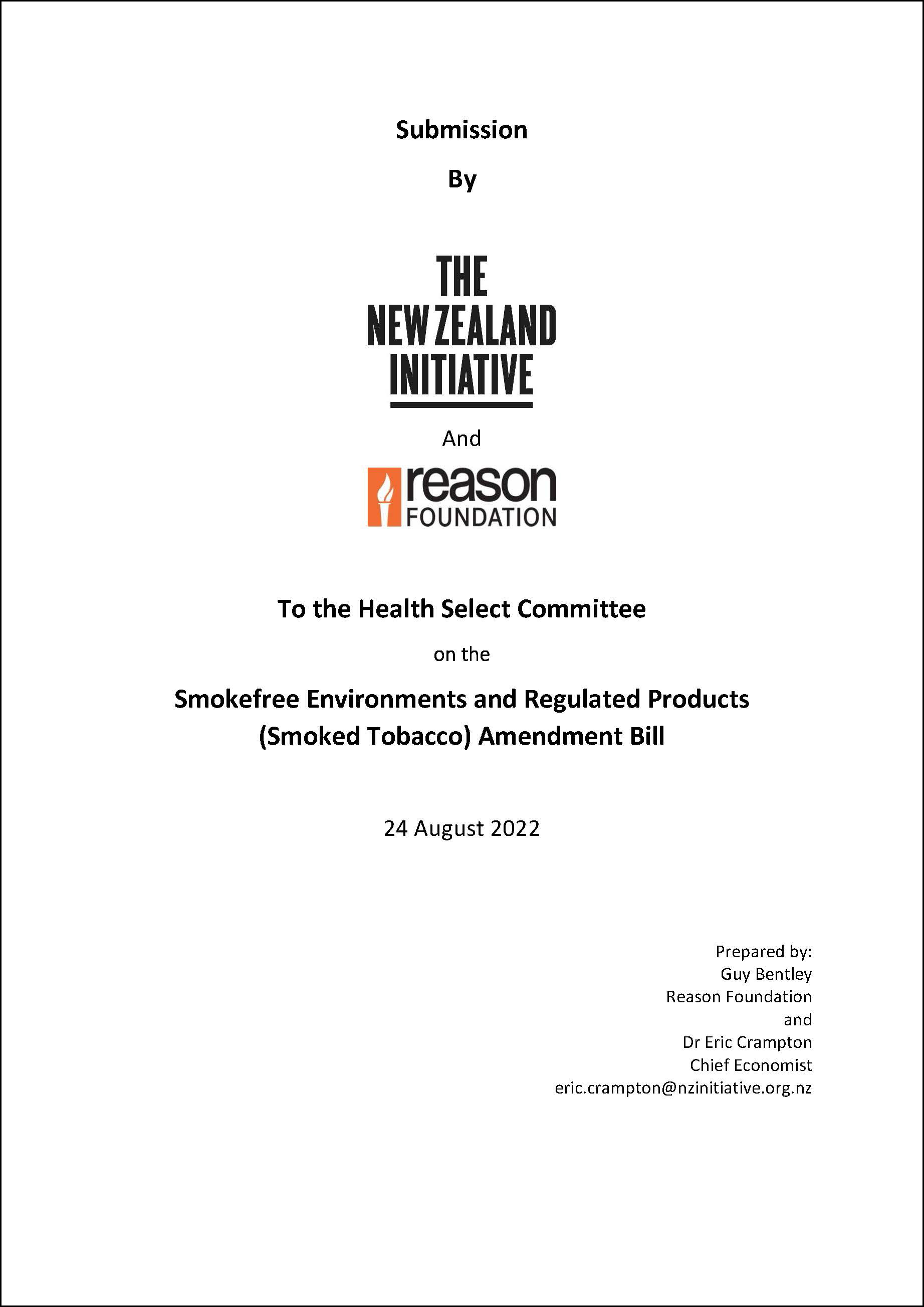 Smokefree submission 24 August 2022 Final cover