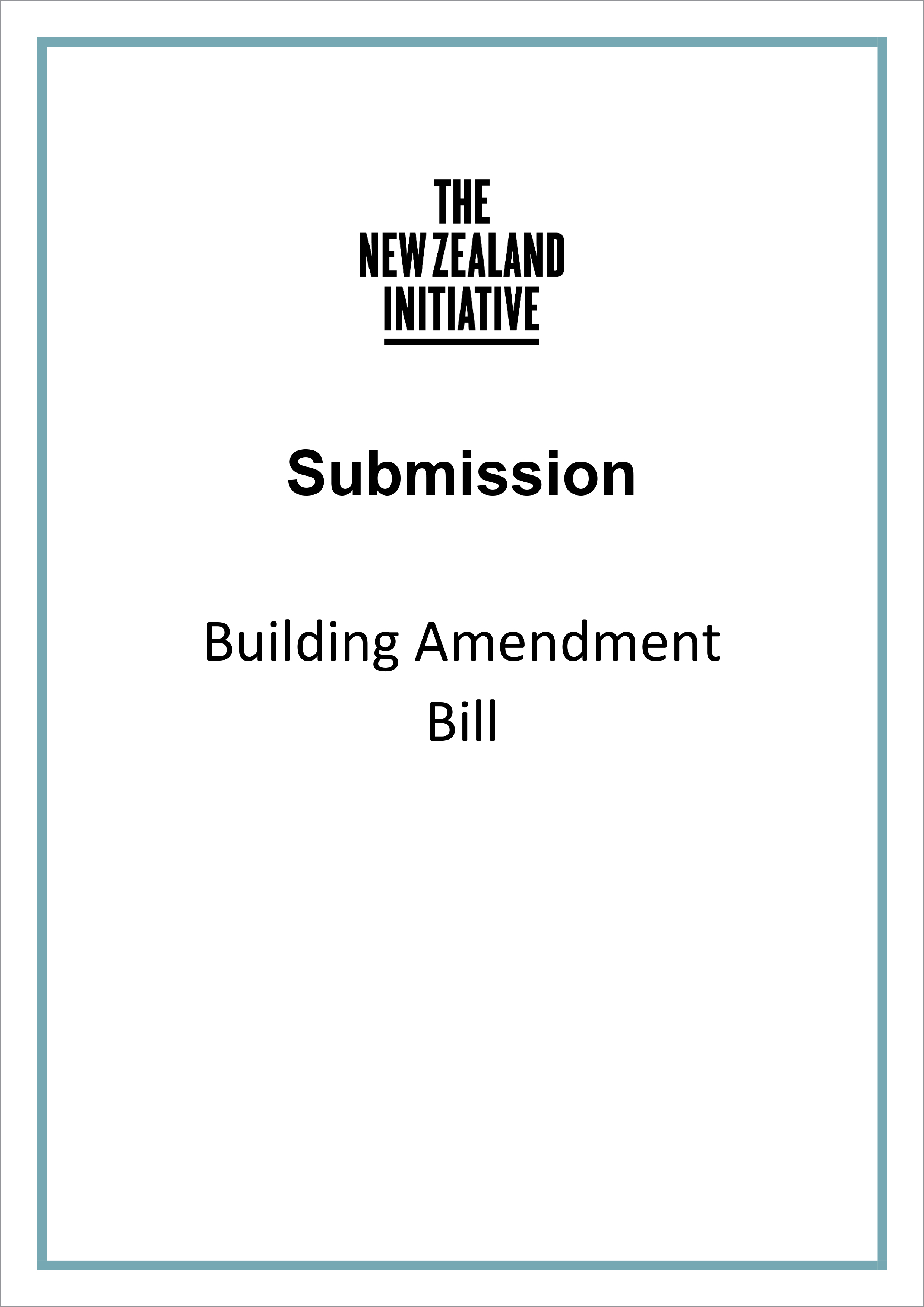 Building Amendment Bill cover