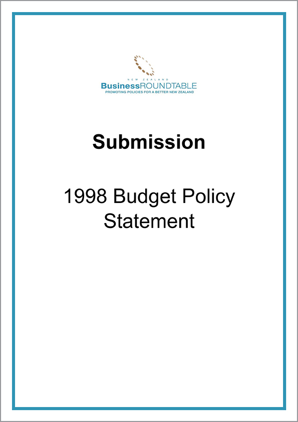 Submission 1998 Budget Policy Statement The New Zealand Initiative