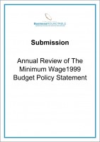 Submission Annual Review of the Minimum Wage