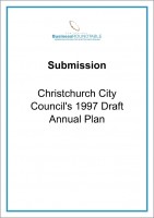 Submission Christchurch City Councils 1997 Draft Annual Plan