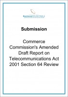 Submission Commerce Commissions Amended Draft Report on Telecommunications Act 2001 Section 64 Review