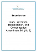 Submission Injury Prevention Rehabilitation and Compensation Amendment Bill 2