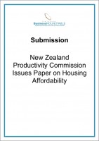 Submission New Zealand Productivity Commission Housing Affordability cover