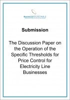 Submission The Discussion Paper on the Operation of Specific Thresholds for Price Control for Electricity