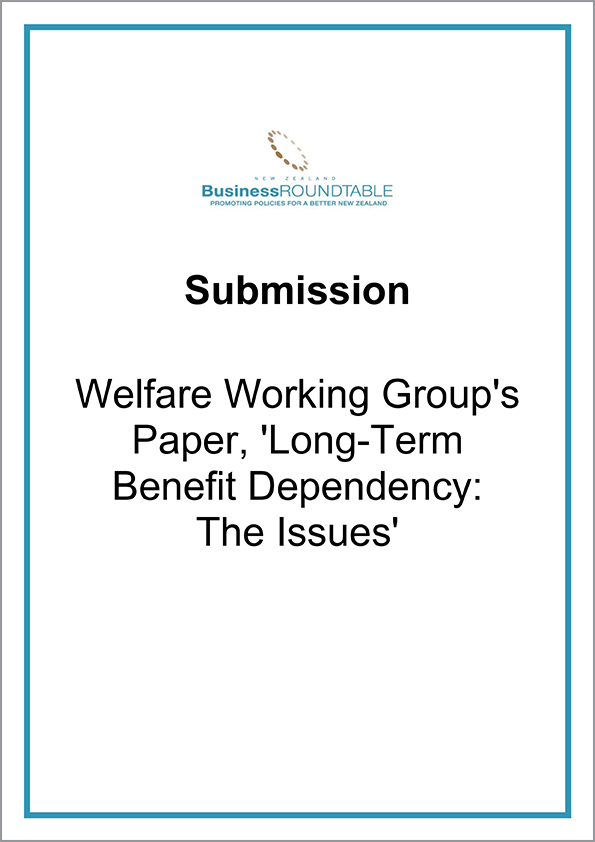 Submission Welfare Working Groups Paper Long Term Benefit Dependency The Issues